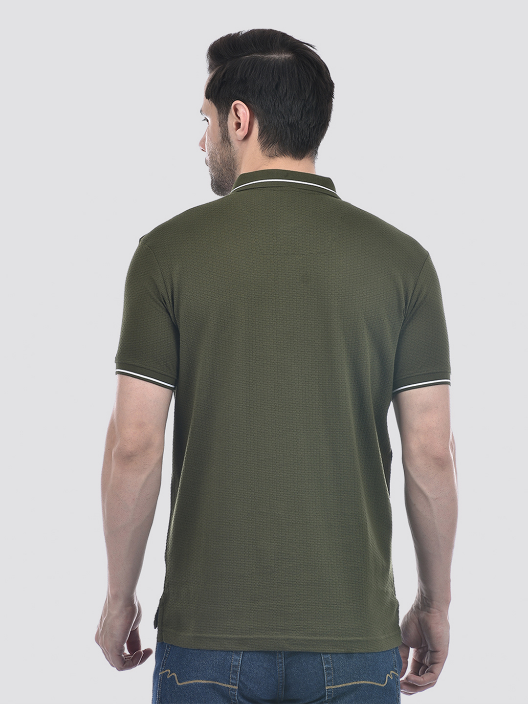 Numero Uno Men Striped Olive T-Shirt
